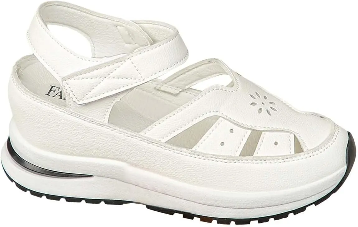 2025 New Women's Hollow Out Breathable Platform Wedge Sandals, Casual Stylish Roman Sandal, Stylish Leather Closed Toe Roman Shoes Adjustable Strap