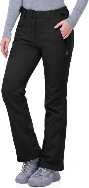 33,000ft Women's Softshell Snow Pants Waterproof Warm Ski Pants Insulated Ripstop Snowboard Winter Pants