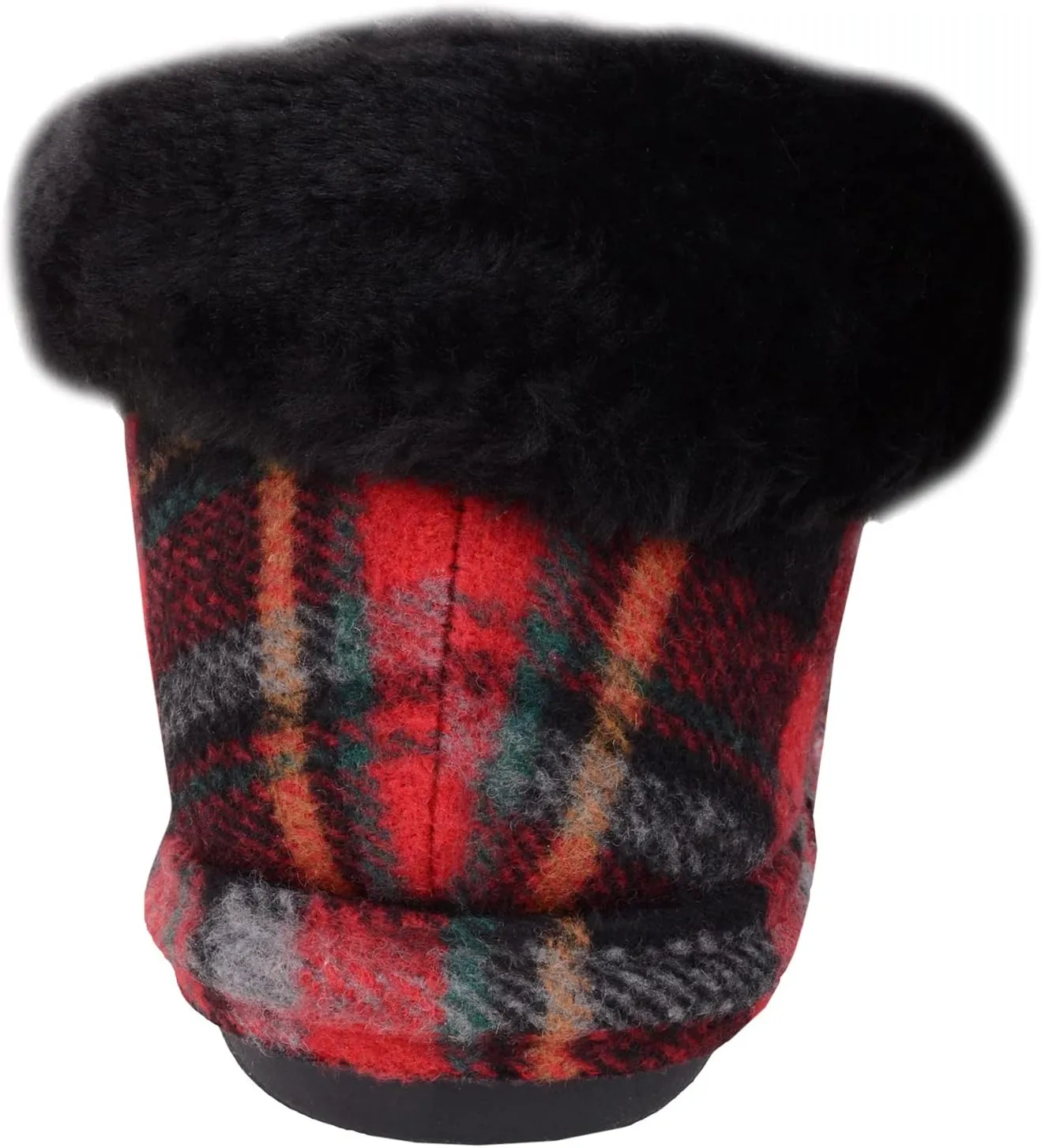 ABSOLUTE FOOTWEAR Womens Slip On Tartan Checked Thick Faux Fur Winter Slipper Booties Boots