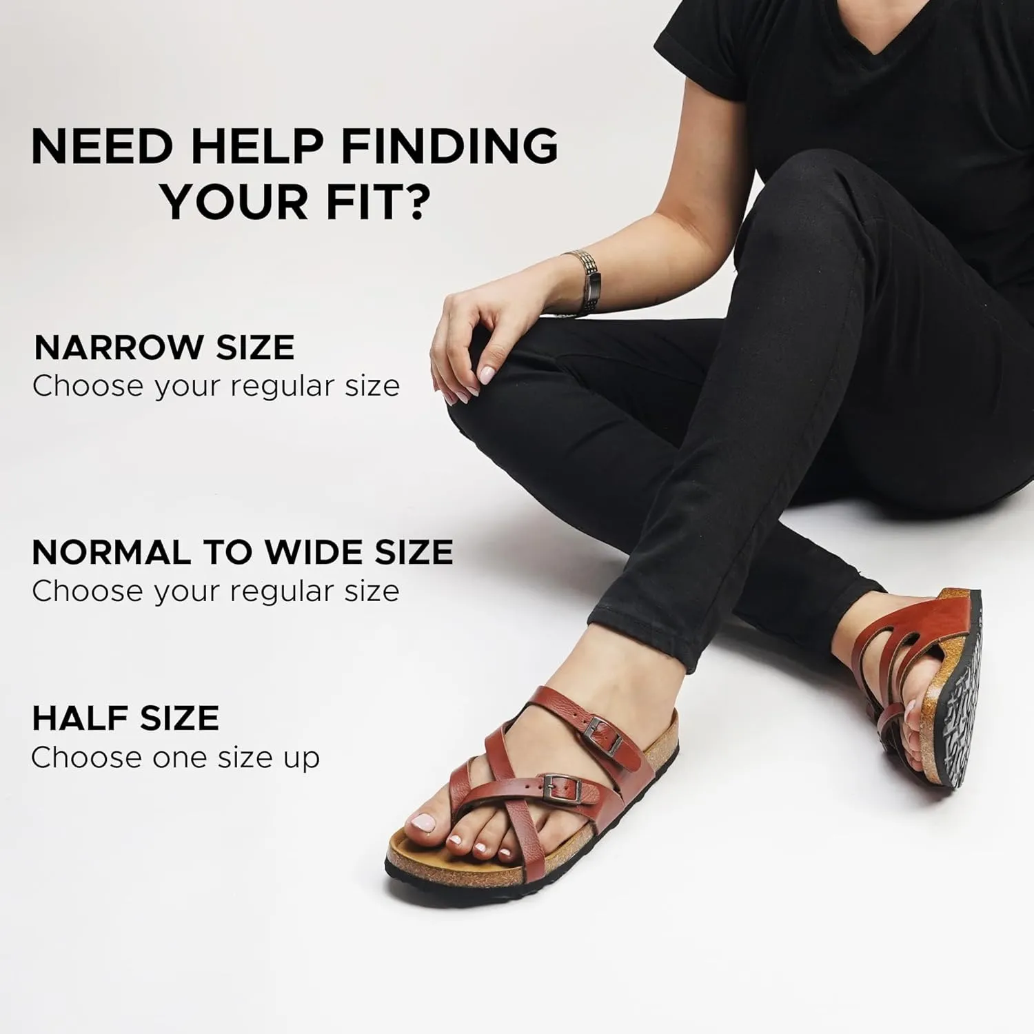 AEROTHOTIC Womens Strappy Slip-On Modern Memory Foam Cushion Footbed Outdoor Adjustable Buckle Cork Footbed Slides for Sandals with Comfortable Arch Support