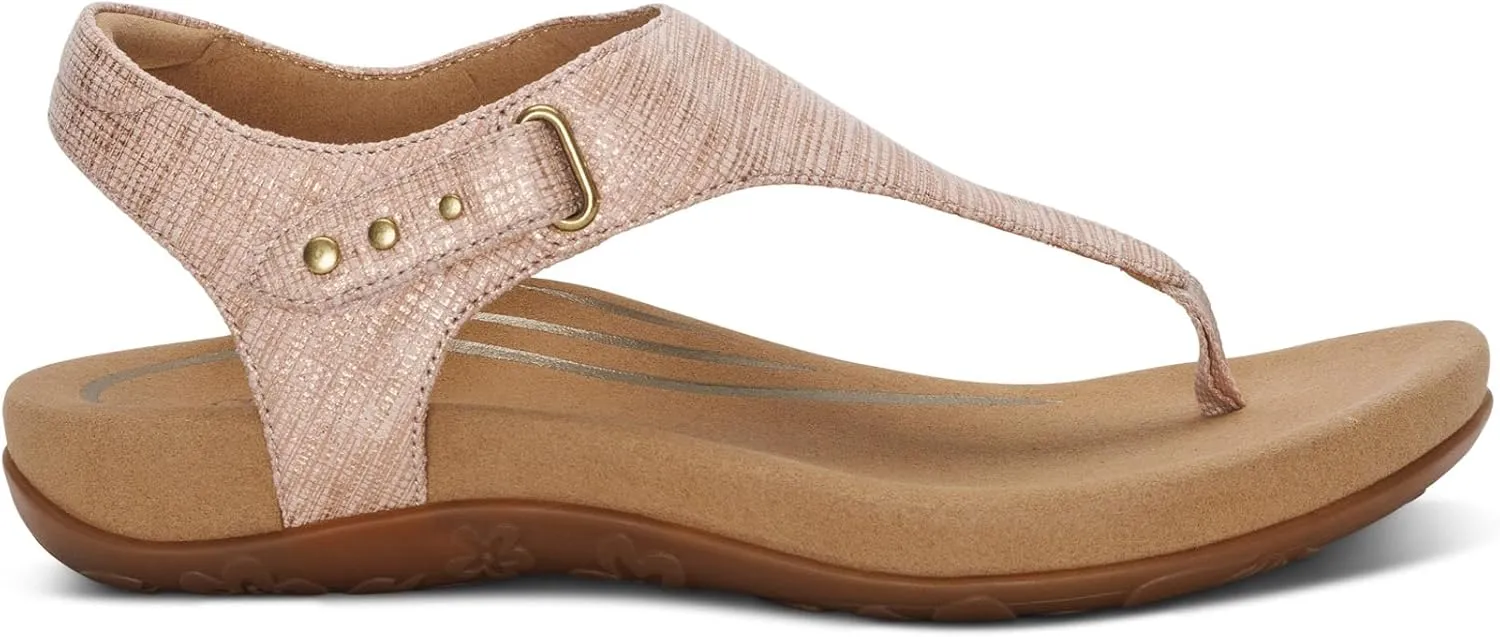 Aetrex Women's Ellie Orthopedic Adjustable Quarter Strap Comfort Thong Sandals