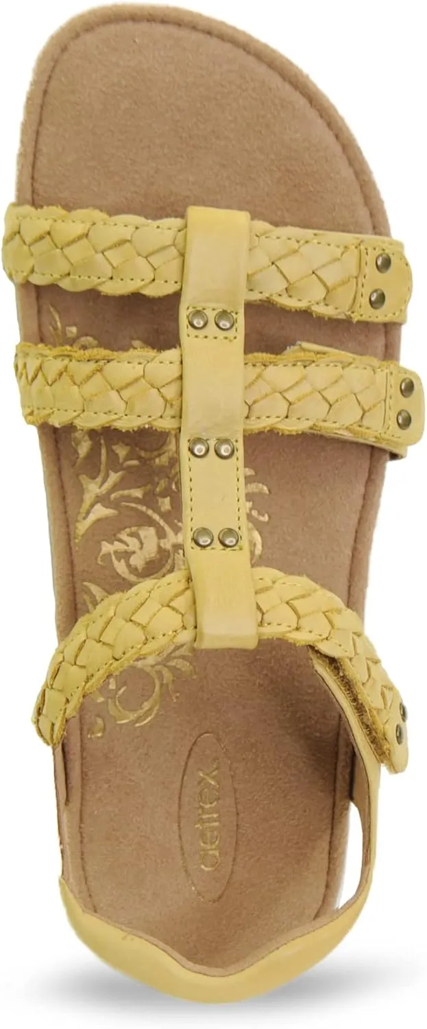 Aetrex Women's Reese Orthopedic Gladiator Sandals for Women - Adjustable Womens Sandals with Removable Center Strap