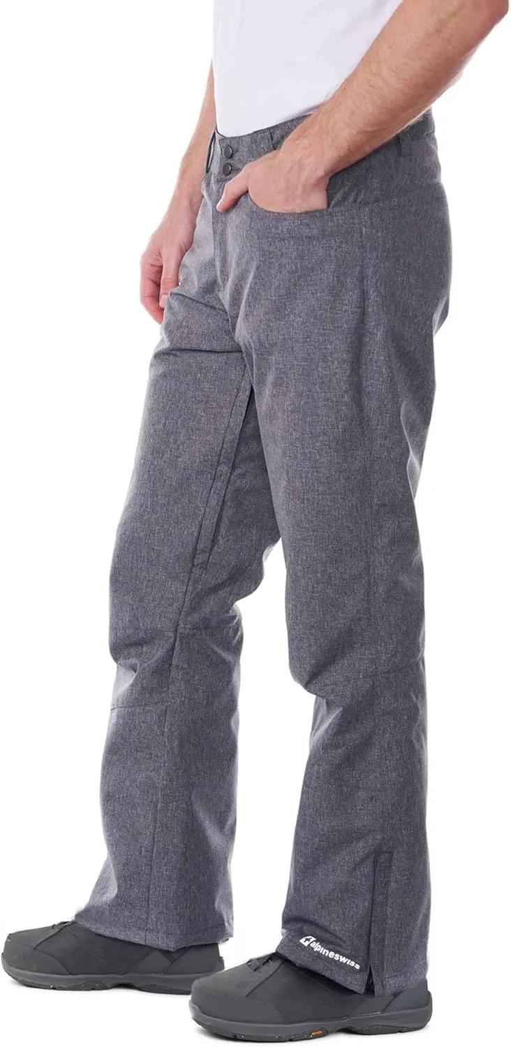 Alpine Swiss Mens Waterproof Ski Snowboarding Pants Insulated Winter Snow Pants