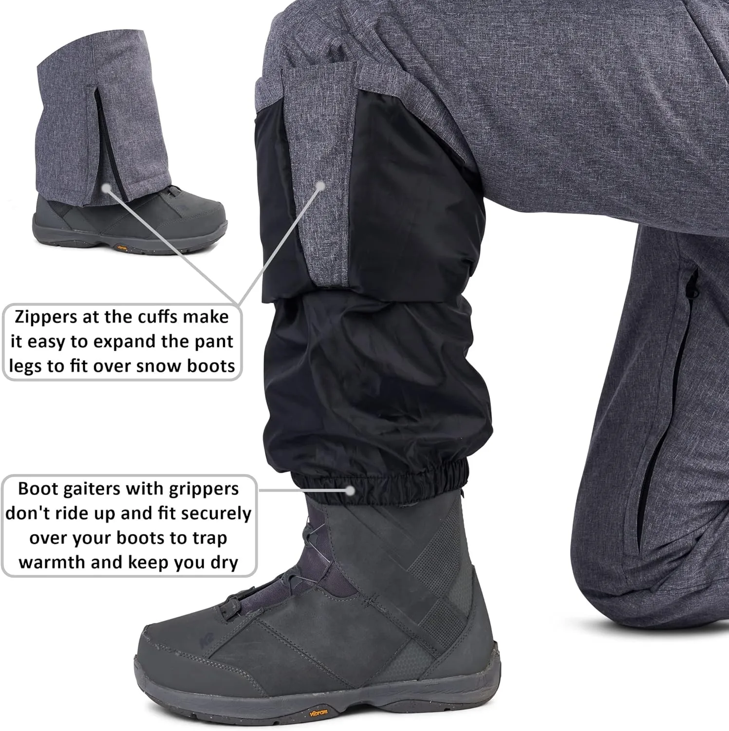Alpine Swiss Mens Waterproof Ski Snowboarding Pants Insulated Winter Snow Pants