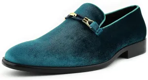 Amali Aller, Mens Casual Shoes - Loafers Men Slip on Shoes - Man Made Velvet Men's Slippers with Metal and Knitted Buckle - Mens Tuxedo Shoes