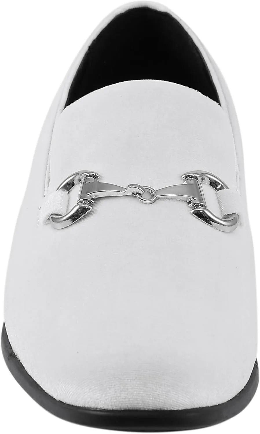 Amali Bradford - Microfiber Men's Slip-On Loafer with Gold Metal Bit - Smoking Slip On Dress Shoes for Men - Microfiber Formal Loafers for Men