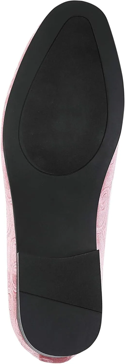 Amali King - Men's Slippers - Mens Loafers - Designer Shoes for Men - Tuxedo Shoes - Velvet Loafers Men - Embossed Paisley Pattern, Satin Band and Trim