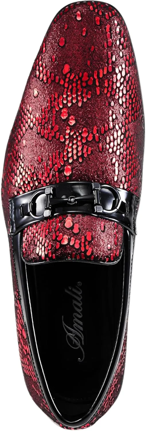 Amali Men's Paisley Metallic Erin Driving Smoking Slip On Loafer Dress Shoe