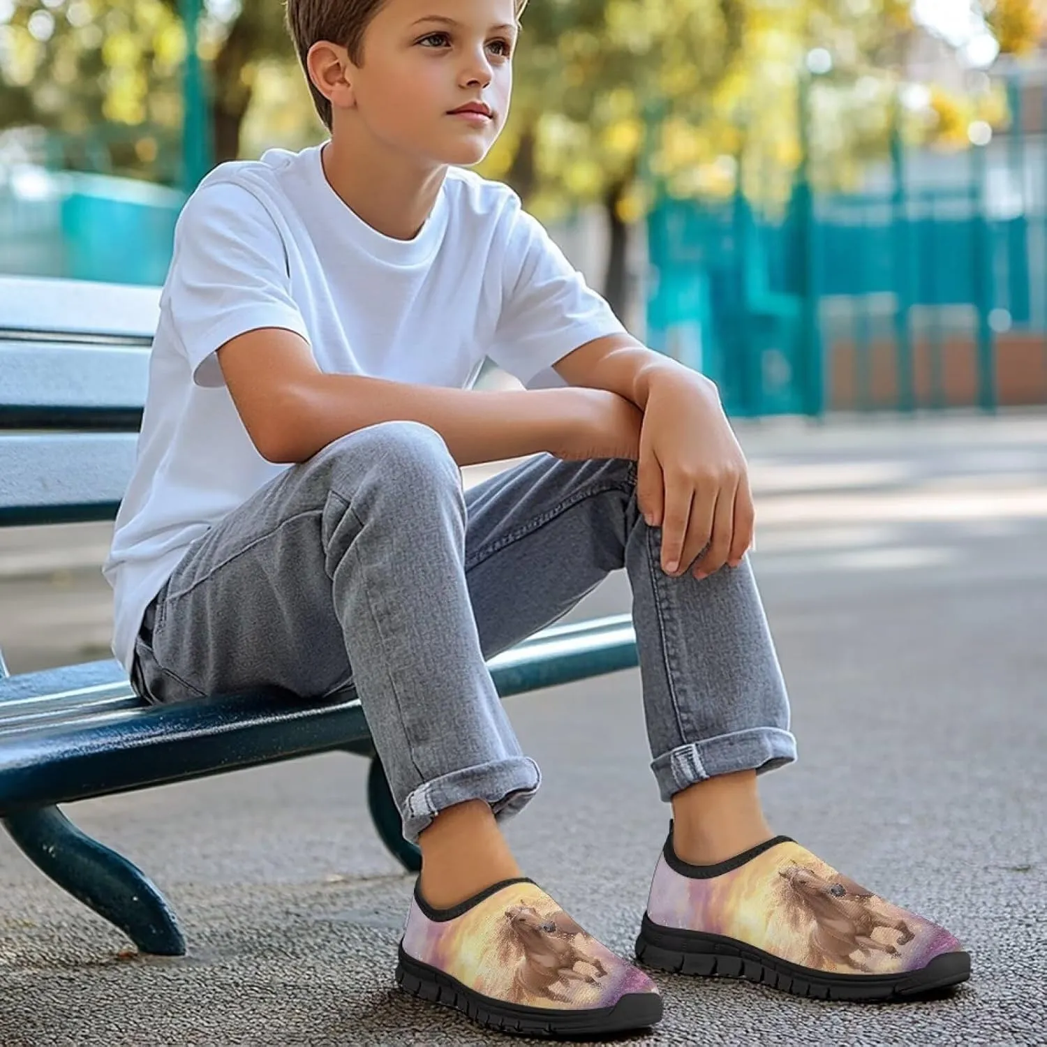 Animal Shoes for Boys Girls Loafers Low top Slip-on Casual Tennis Sneakers Kids Non Slip Walking Flats Shoe Black Sole Size 11-15