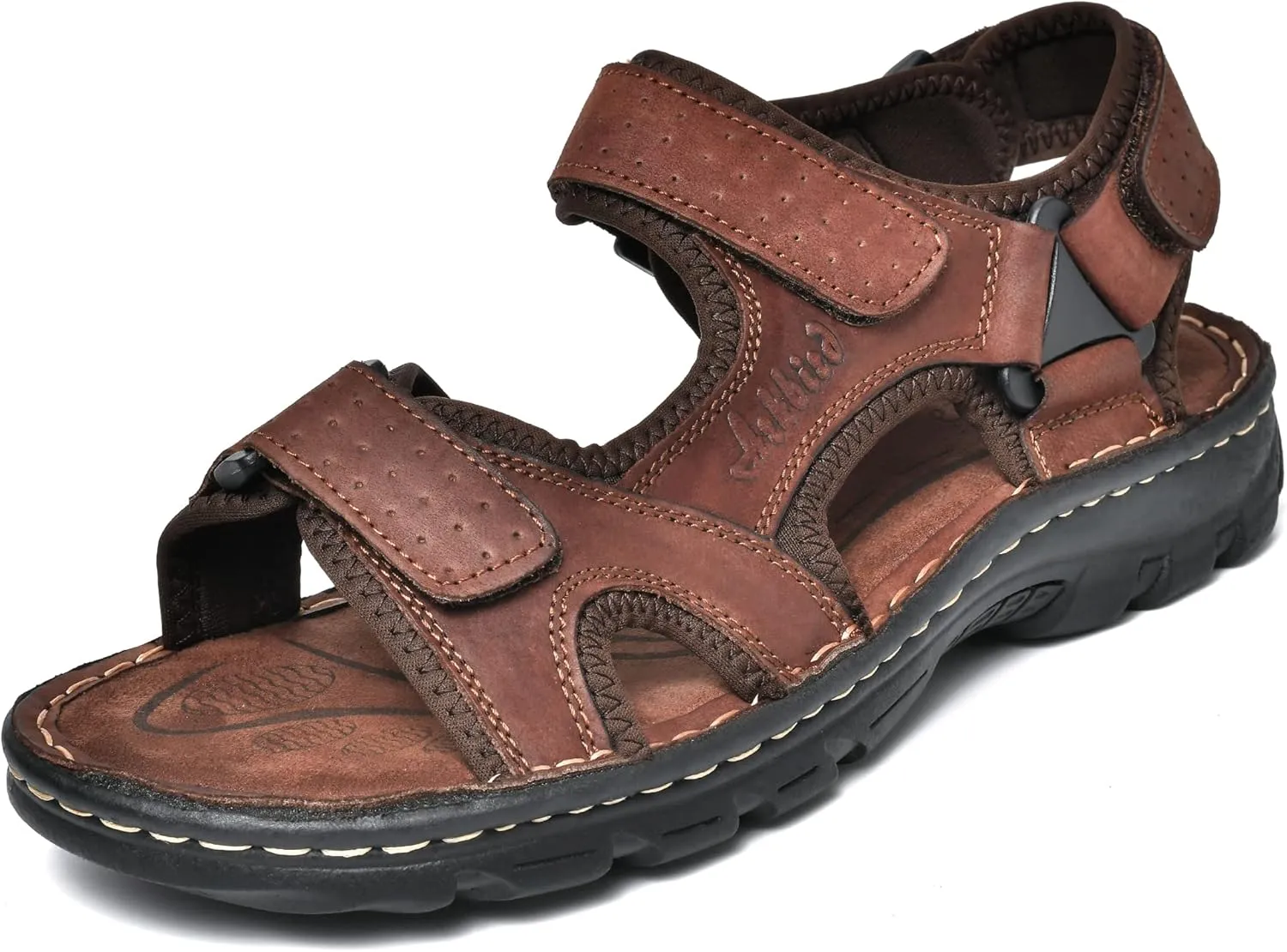 Arkbird Men's Leather Sandals Open Toe Athletic Fisherman Sandal Summer Beach Sport Hiking Shoes for Men