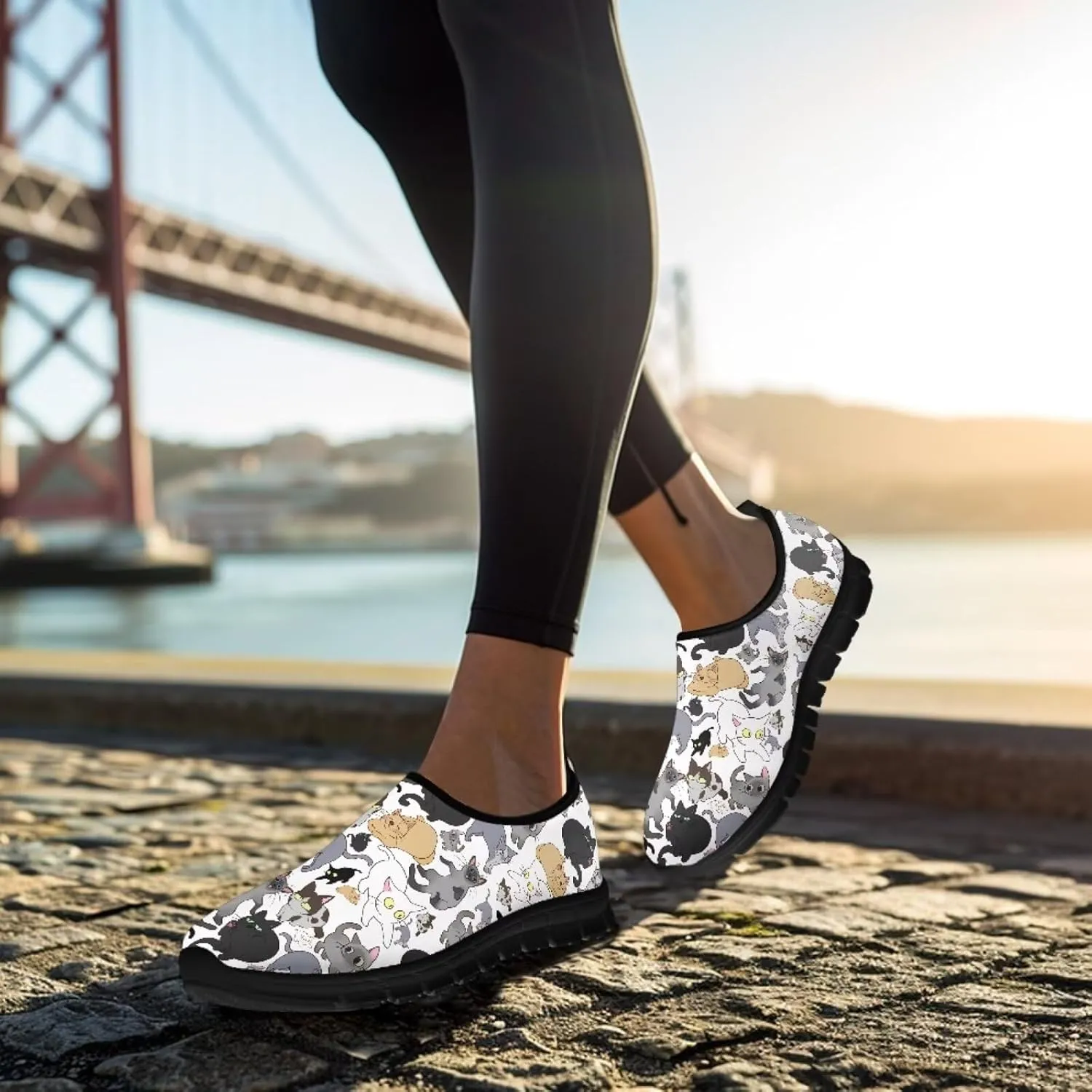 Art Sneakers for Women Slip on Loafers Comfy Non Slip Walking Sneakers for Outdoors Travel Easy to Wear
