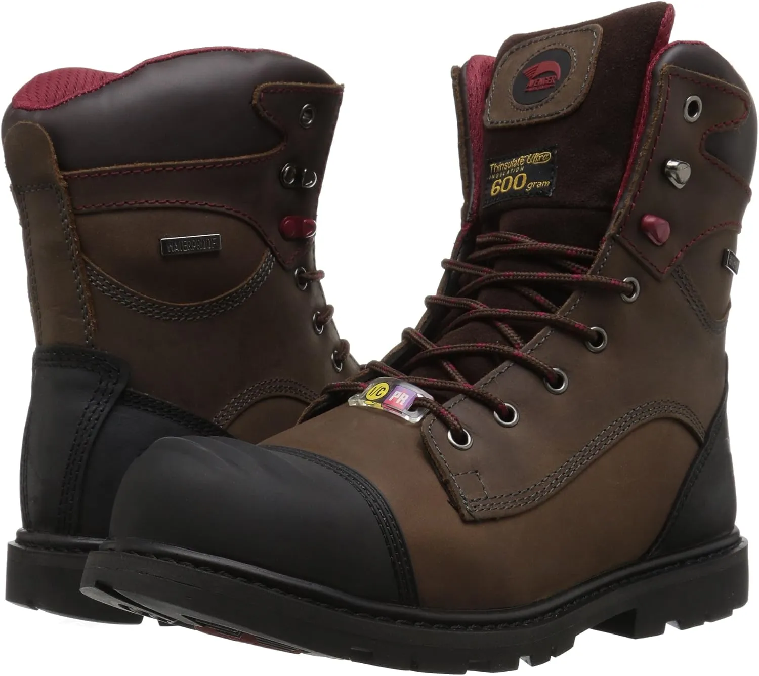 Avenger Work Boots Hammer 8" Men's Insulated Waterproof Leather Carbon Toe EH Industrial Work Boots