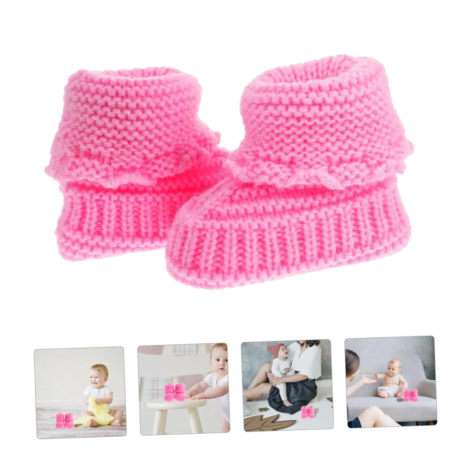 Baby Booties 1 Pair baby winter short boots crochet Thick Shoes infant products crochet shoes toddler Newborn Crochet Shoes handmade to weave woolen shoes Handmade Infant Booties