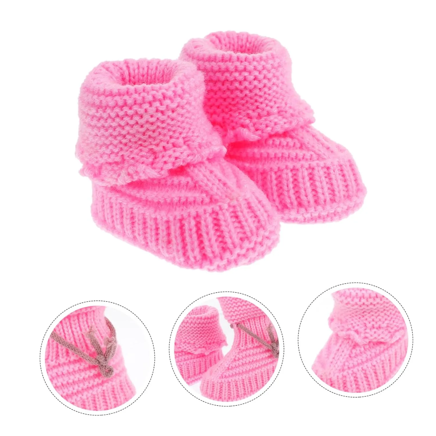 Baby Booties 1 Pair baby winter short boots crochet Thick Shoes infant products crochet shoes toddler Newborn Crochet Shoes handmade to weave woolen shoes Handmade Infant Booties