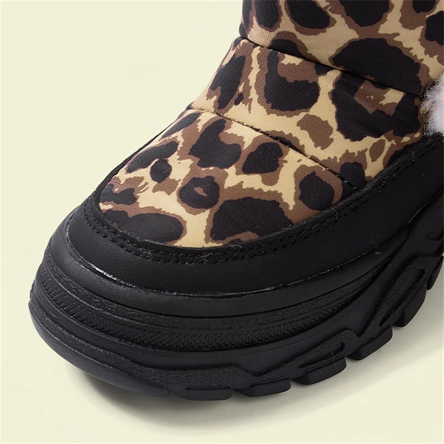 Baby Boys Girls Leopard Winter Warm Cozy Shoes Fleece Snow Boots Toddler Infant Non-Slip Faux F𝘂r Leather Boots Size 13