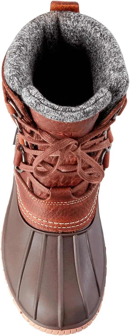 Baffin Women's YELLOWKNIFE CUFF Waterproof Insulated Mid-Height Snow Boots, Full-Grain Leather Upper, Flexible Rubber Base