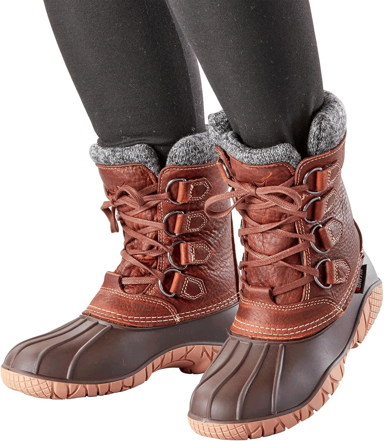 Baffin Women's YELLOWKNIFE CUFF Waterproof Insulated Mid-Height Snow Boots, Full-Grain Leather Upper, Flexible Rubber Base