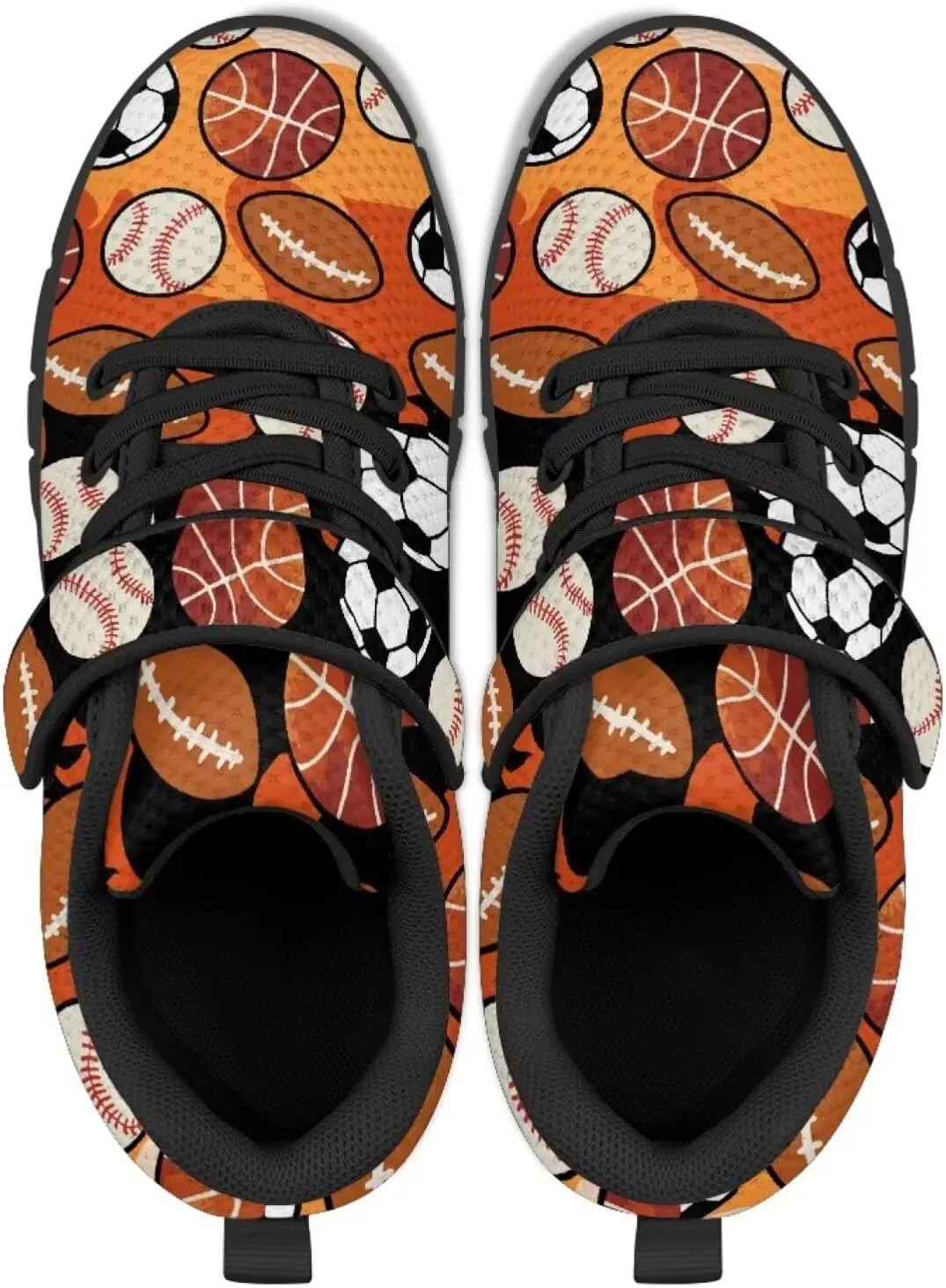 Ball Print Sport Athletic Shoes for Girls Boys Fashion Tennis Sneakers Running Walking Sneaker