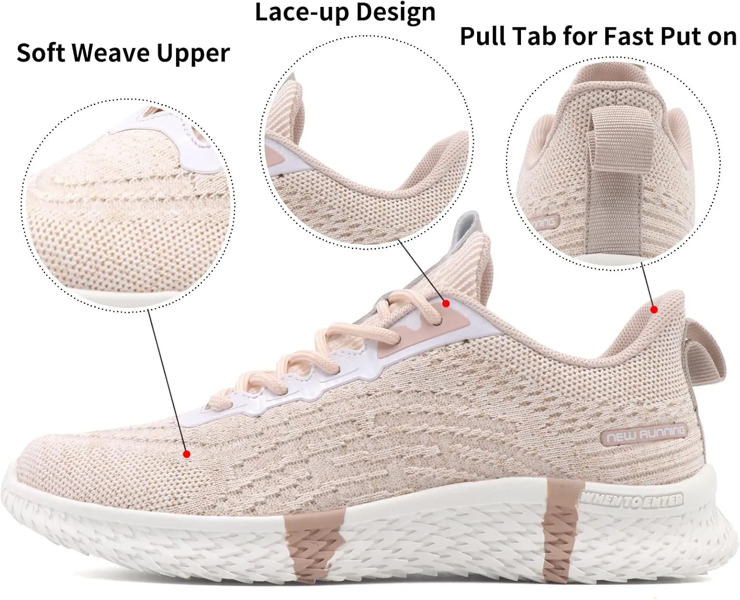 Beita Womens Running Shoes Non Slip Walking Sneakers Breathable Sports Shoes for Gym Travel Work