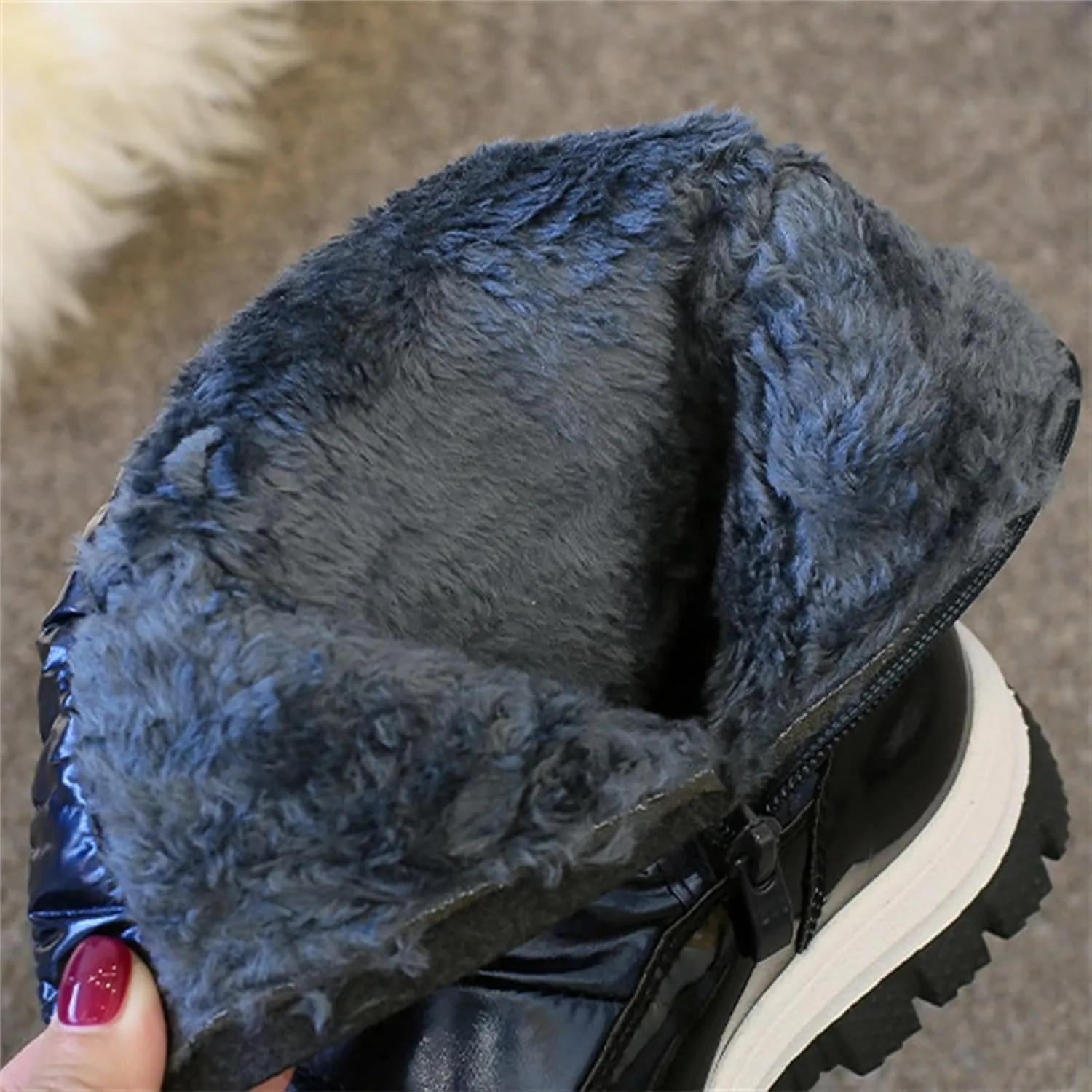 Big Kids Fashion Snow Boots Flat Thick 𝐖aterproof Shoes Winter Childrens Boys Mid Length Comfy Booties Padded Chunky