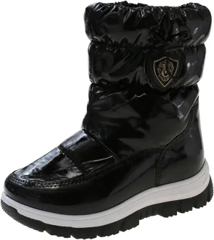 Big Kids Fashion Snow Boots Flat Thick 𝐖aterproof Shoes Winter Childrens Boys Mid Length Comfy Booties Padded Chunky