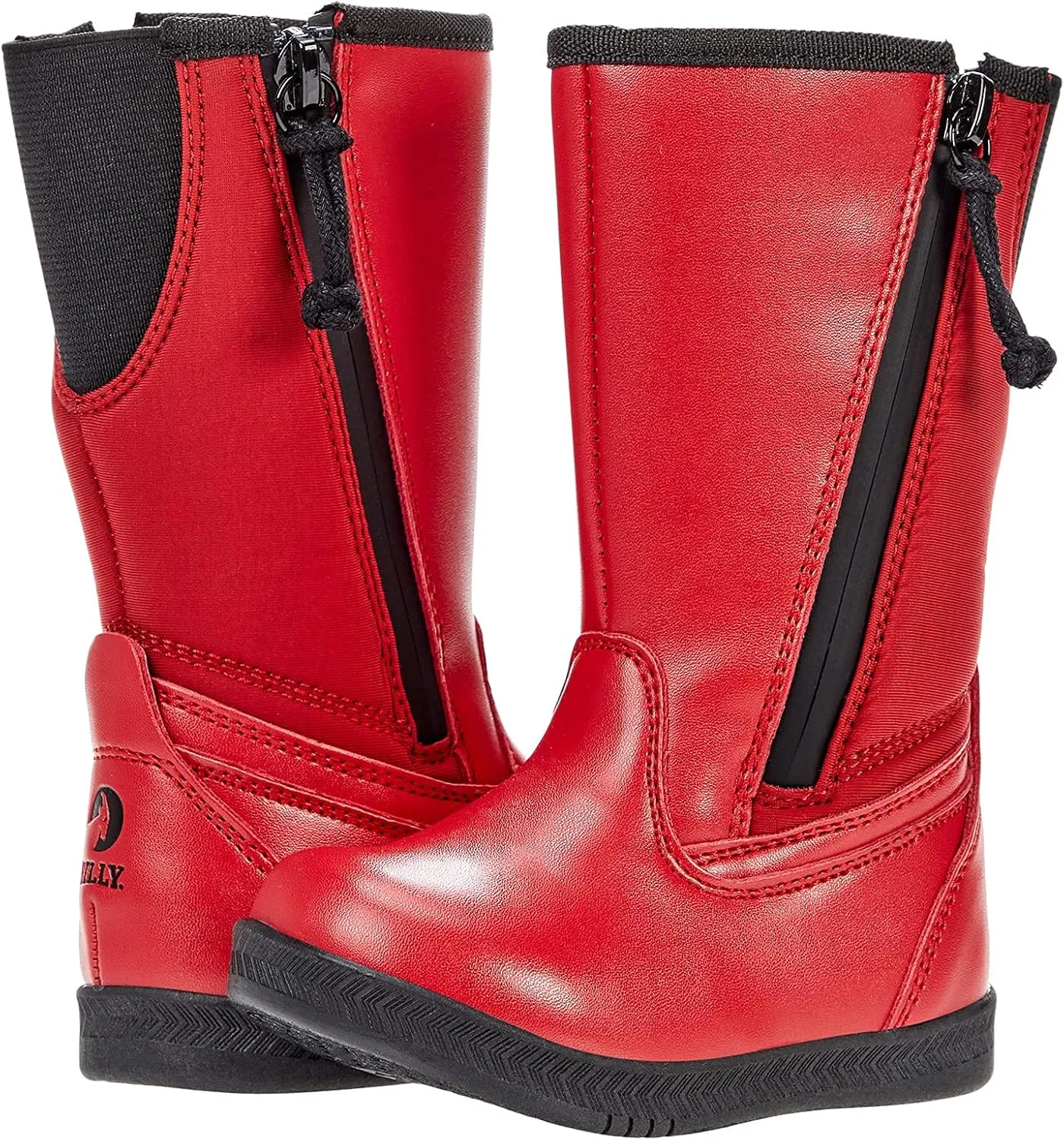 BILLY Footwear Kids Rain for Toddlers - Dual Zipper, Closed and Raised Round Toe, Water Resistant High Boots