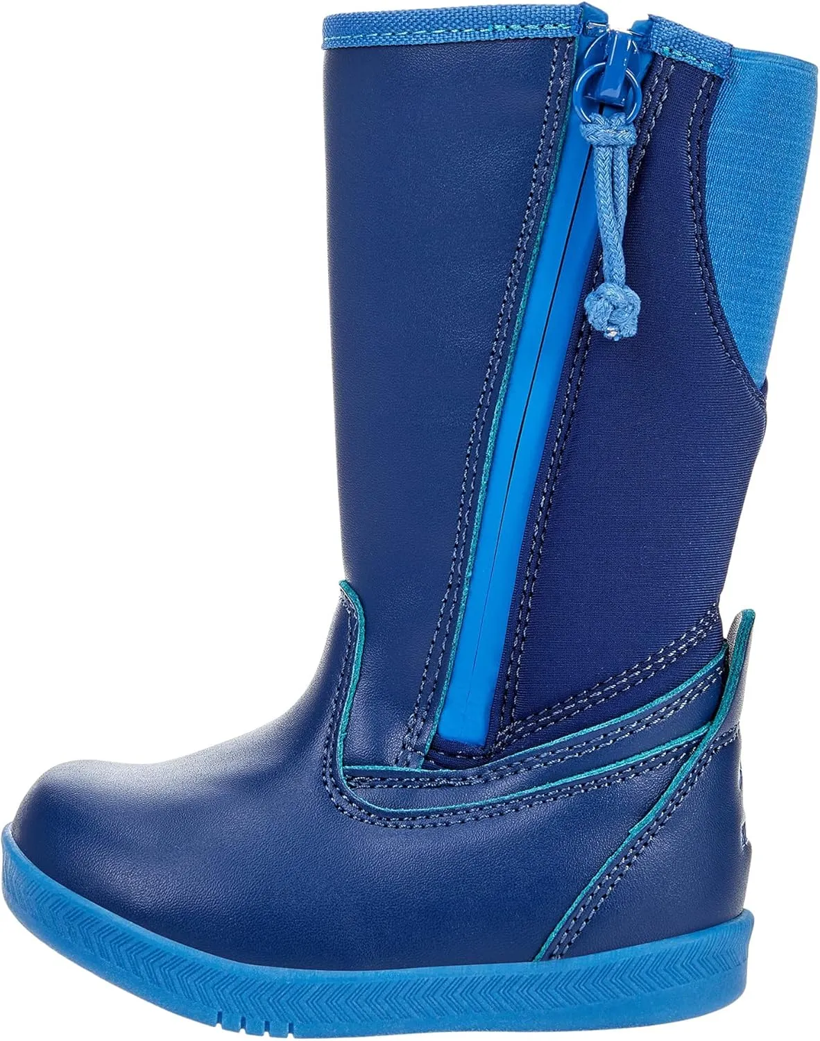BILLY Footwear Kids Rain for Toddlers - Dual Zipper, Closed and Raised Round Toe, Water Resistant High Boots