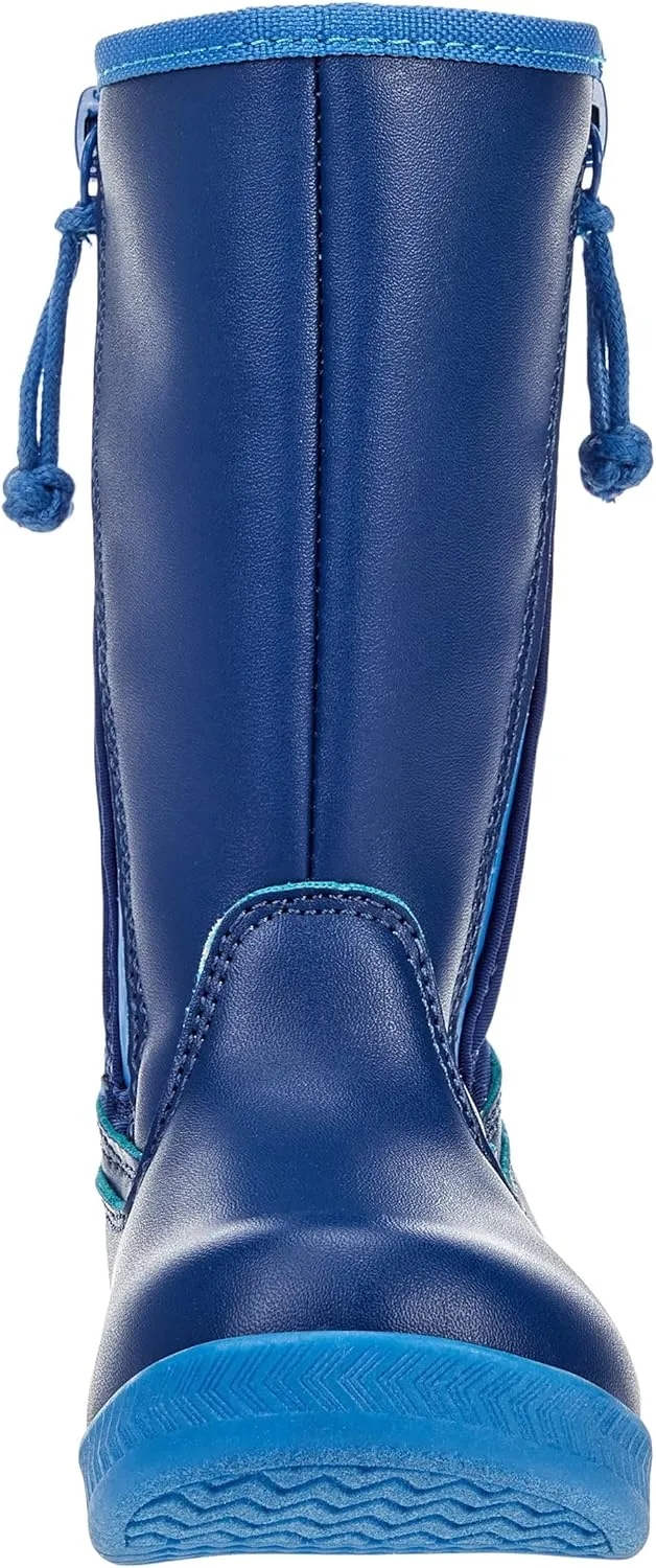 BILLY Footwear Kids Rain for Toddlers - Dual Zipper, Closed and Raised Round Toe, Water Resistant High Boots