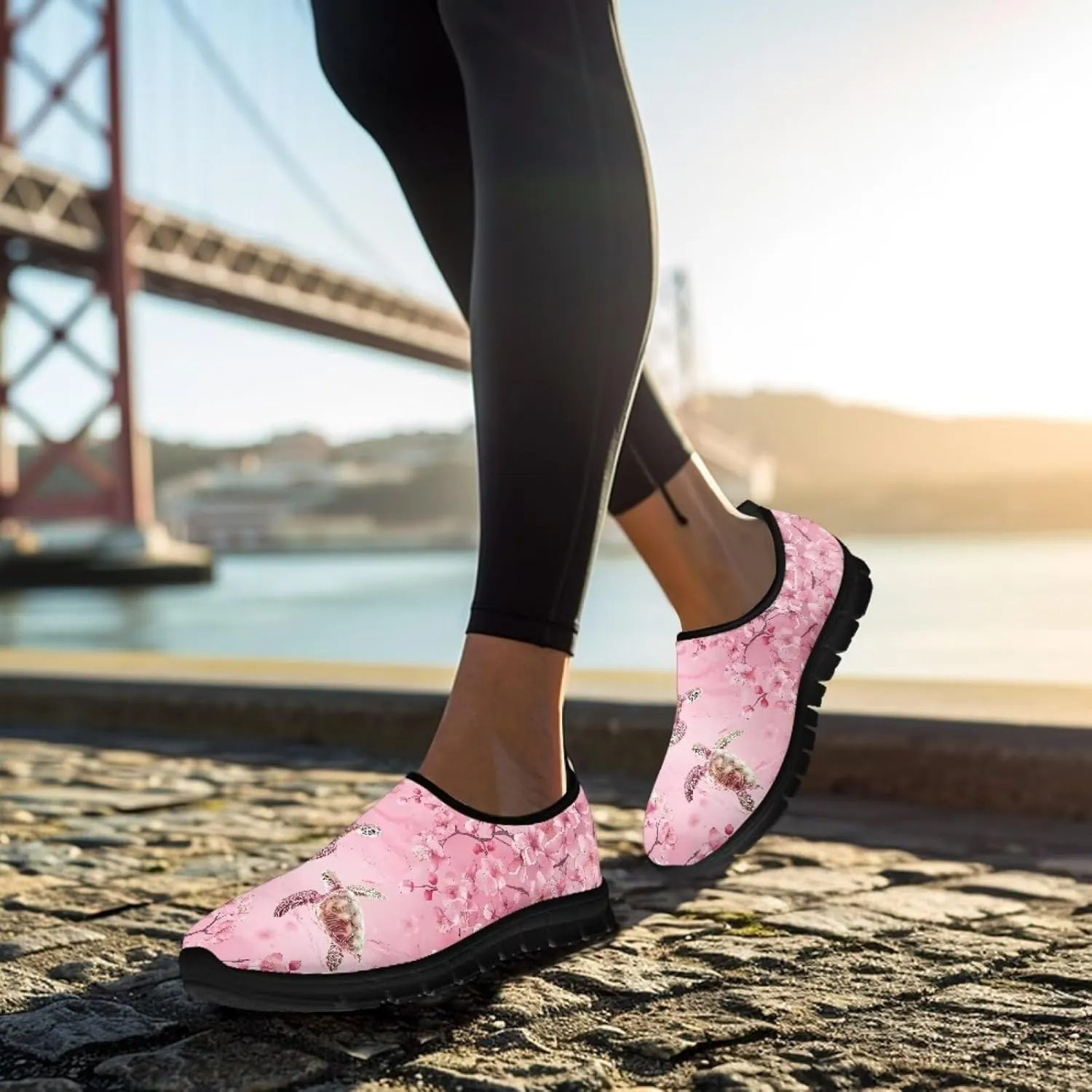 Binienty Casual Sneakers for Women Men Sea Turtle Animal Print Loafers Arch Support Low Cut Platform Loafers