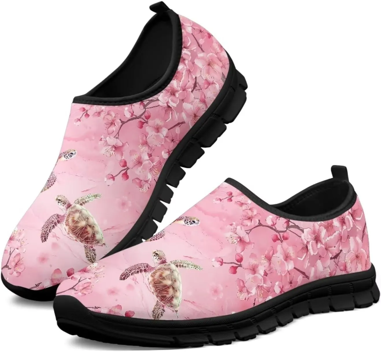 Binienty Casual Sneakers for Women Men Sea Turtle Animal Print Loafers Arch Support Low Cut Platform Loafers