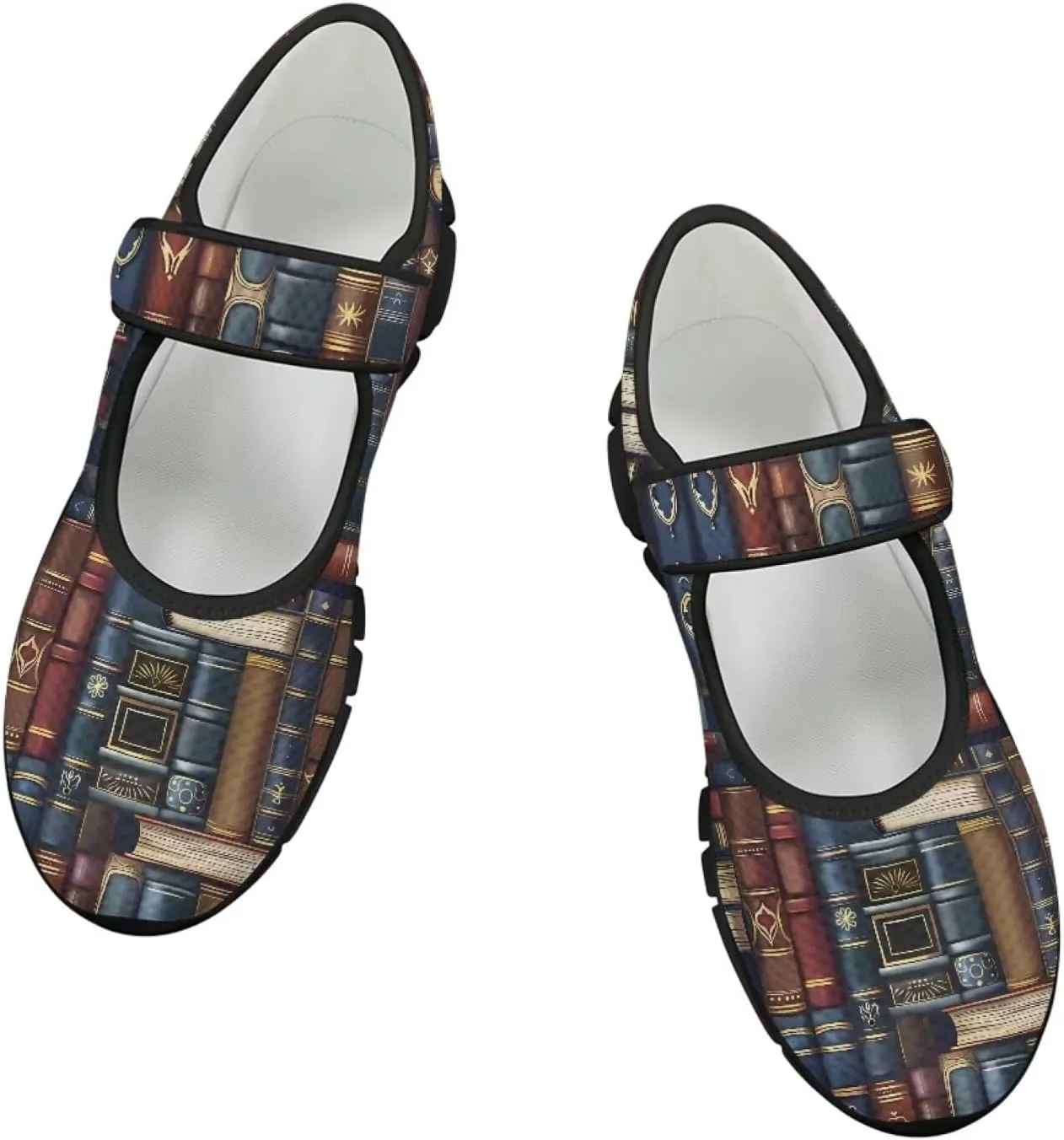 Binienty Womens Mary Jane Shoes Slip On Loafers with Adjust Hook and Loop Breathable Mesh Walking Sneakers