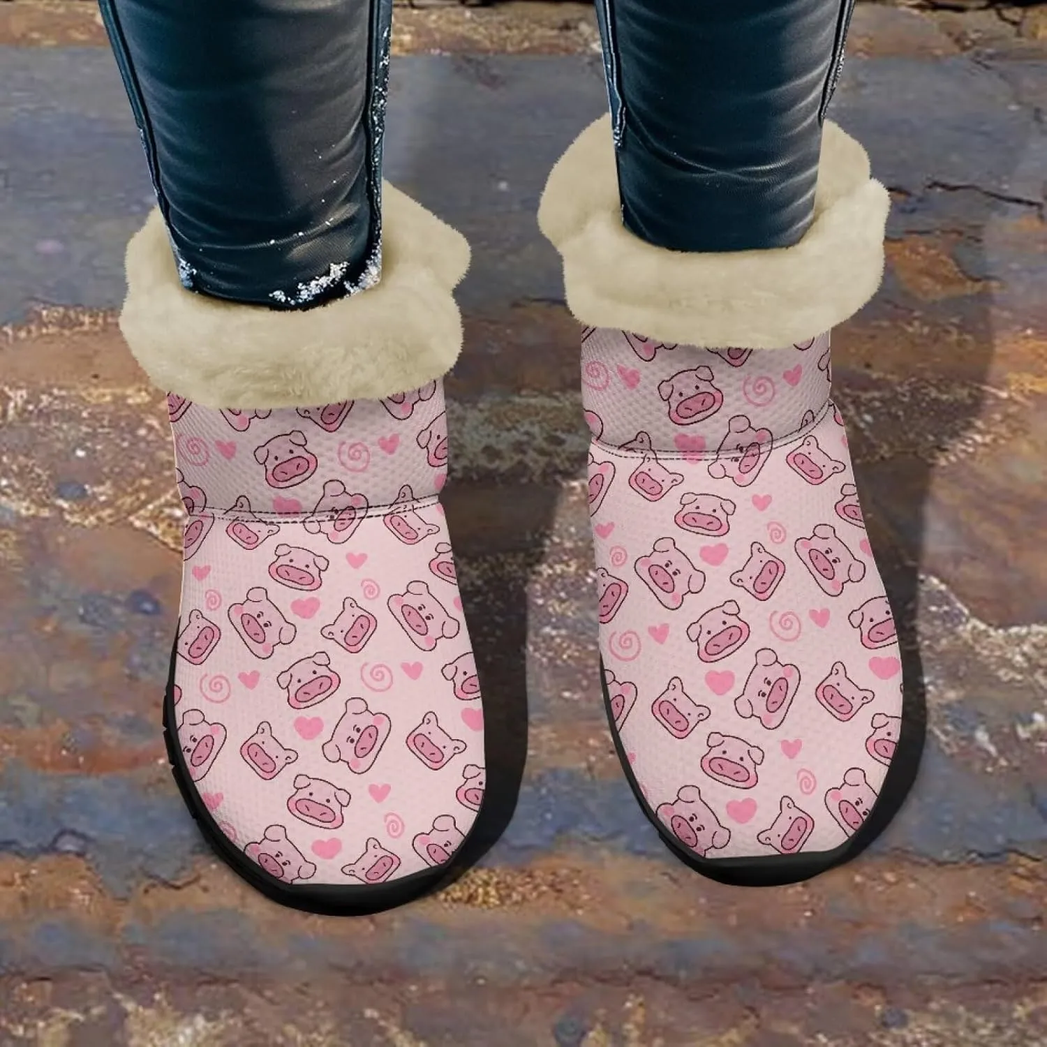 Binienty Womens Snow Boots Winte Fur Lined Cozy Warm Insulated Fuzzy Boots
