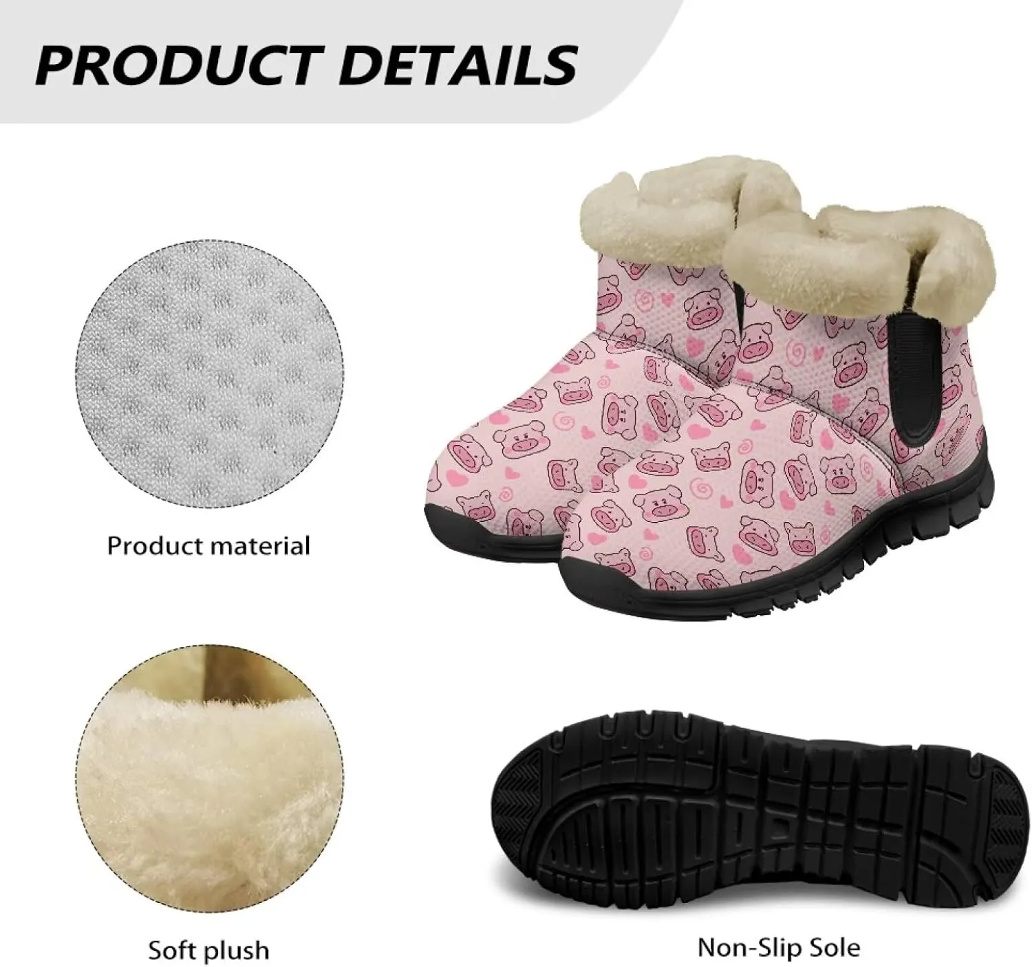 Binienty Womens Snow Boots Winte Fur Lined Cozy Warm Insulated Fuzzy Boots