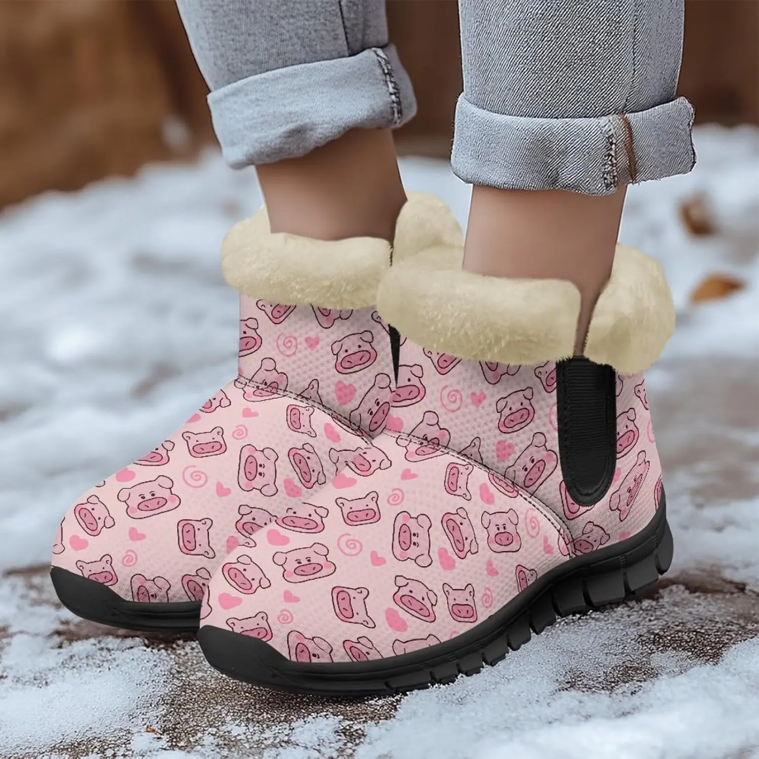 Binienty Womens Snow Boots Winte Fur Lined Cozy Warm Insulated Fuzzy Boots