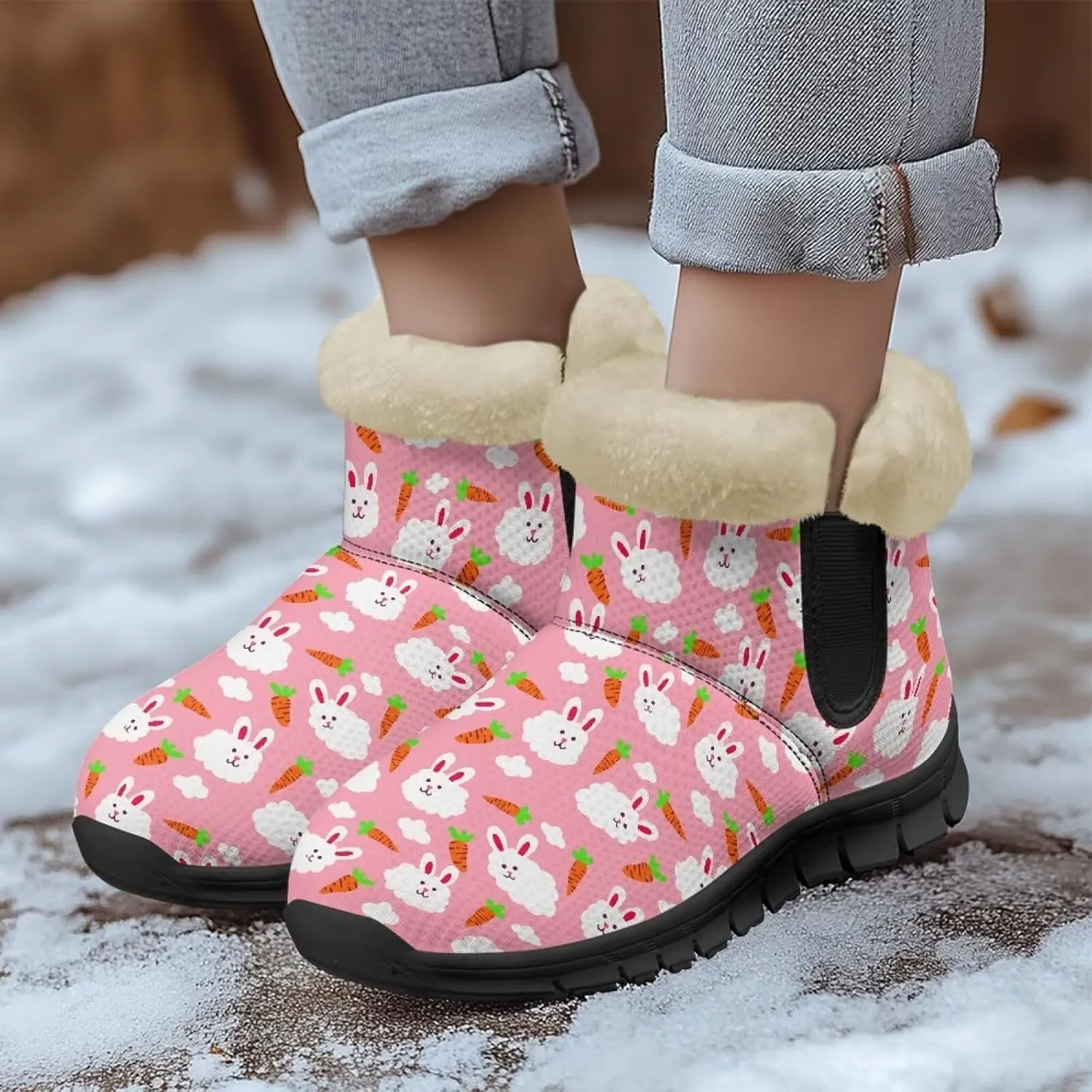 Binienty Womens Snow Boots Winte Fur Lined Cozy Warm Insulated Fuzzy Boots