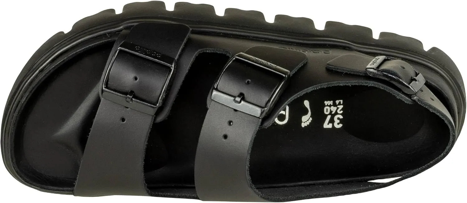 Birkenstock Milano Chunky Leather Sandals - Stylish Platform Sole with Exquisite Nappa Lining, Two Straps, and Adjustable Buckles