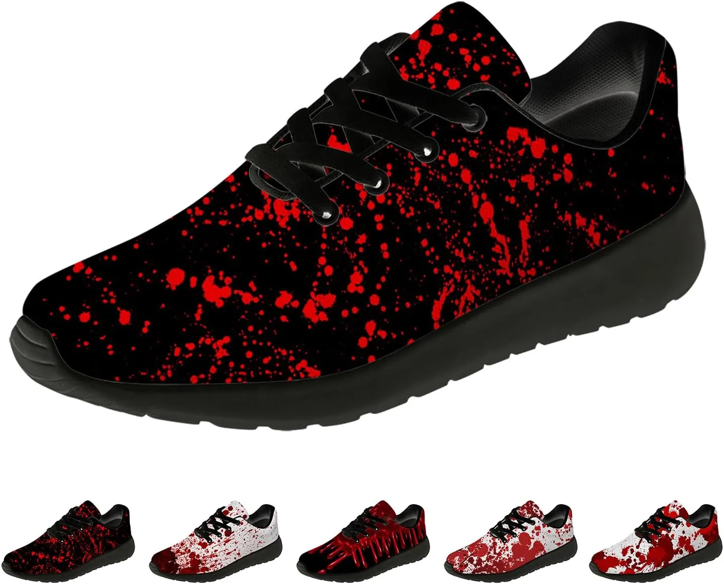Bloody Shoes for Men Women Running Sneakers Lightweight Tennis Shoes Gifts for Adults Teens