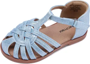 BMCiTYBM Toddler Girls Sandals Closed Toe Princess Flat Shoes Summer Glitter Dressy Sandals