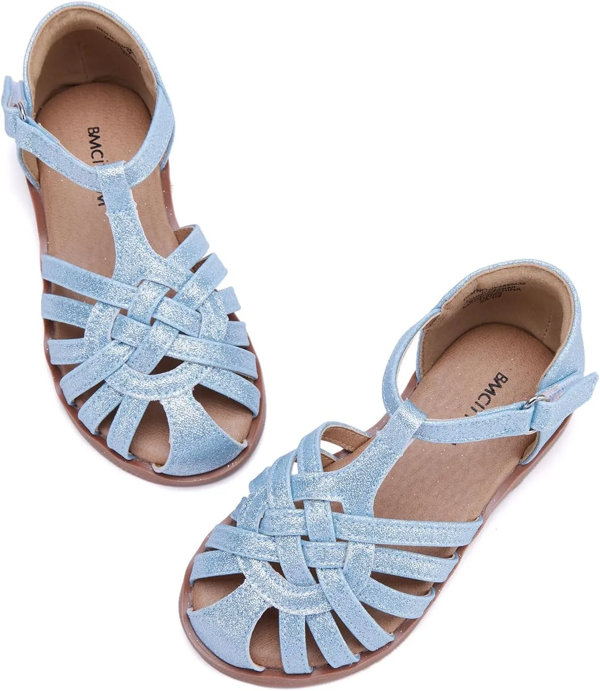 BMCiTYBM Toddler Girls Sandals Closed Toe Princess Flat Shoes Summer Glitter Dressy Sandals