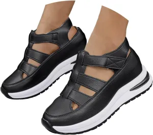 Bootara Women's Hollow-Out Casual Sandals,2025 Closed Toe Platform Sandals Height-Boosting Thick Sole