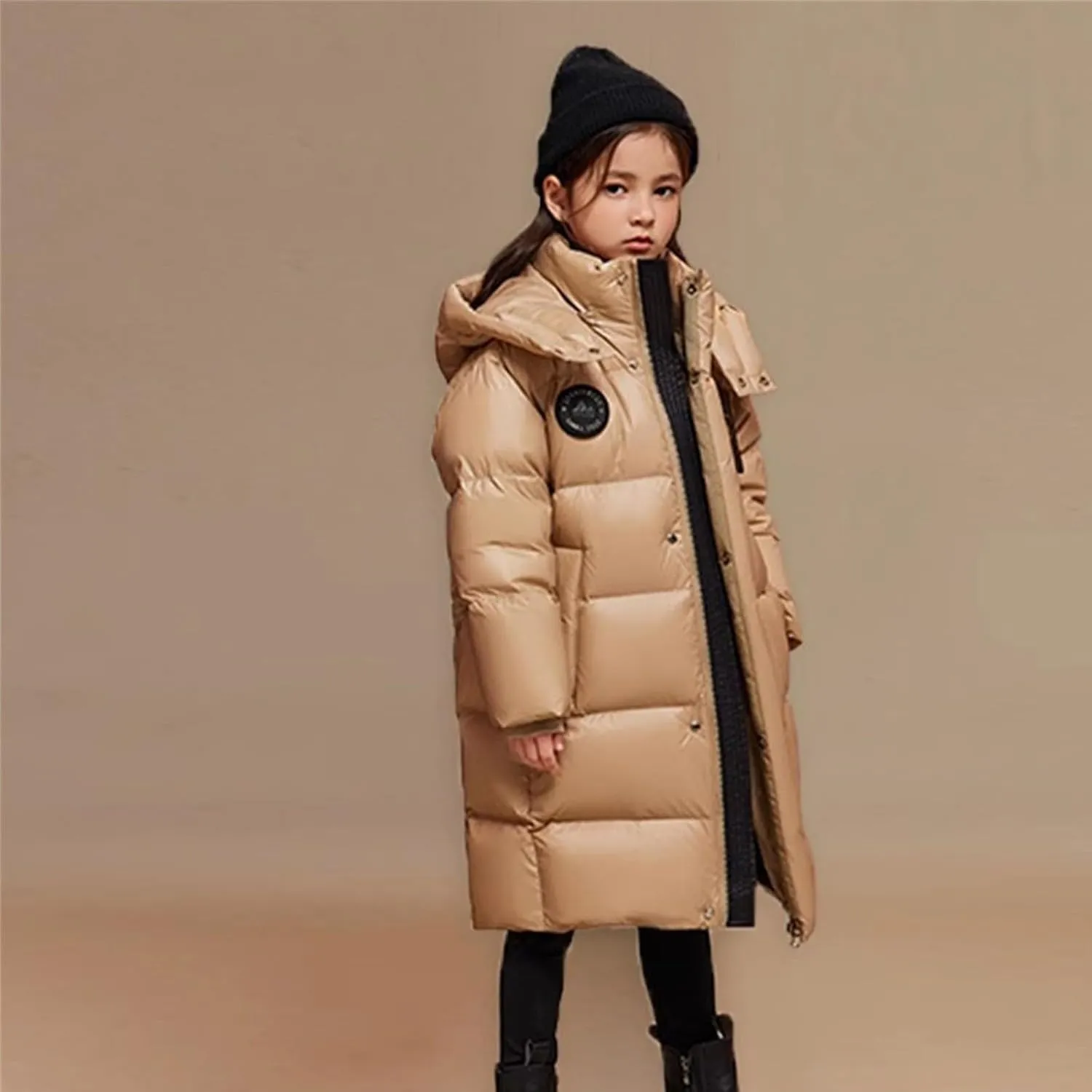 Boys Girls Long Heavyweight Puffer Jacket with Detachable Hood Kids Waterproo𝐟 Zip up Toddler Overalls for Boys Winter
