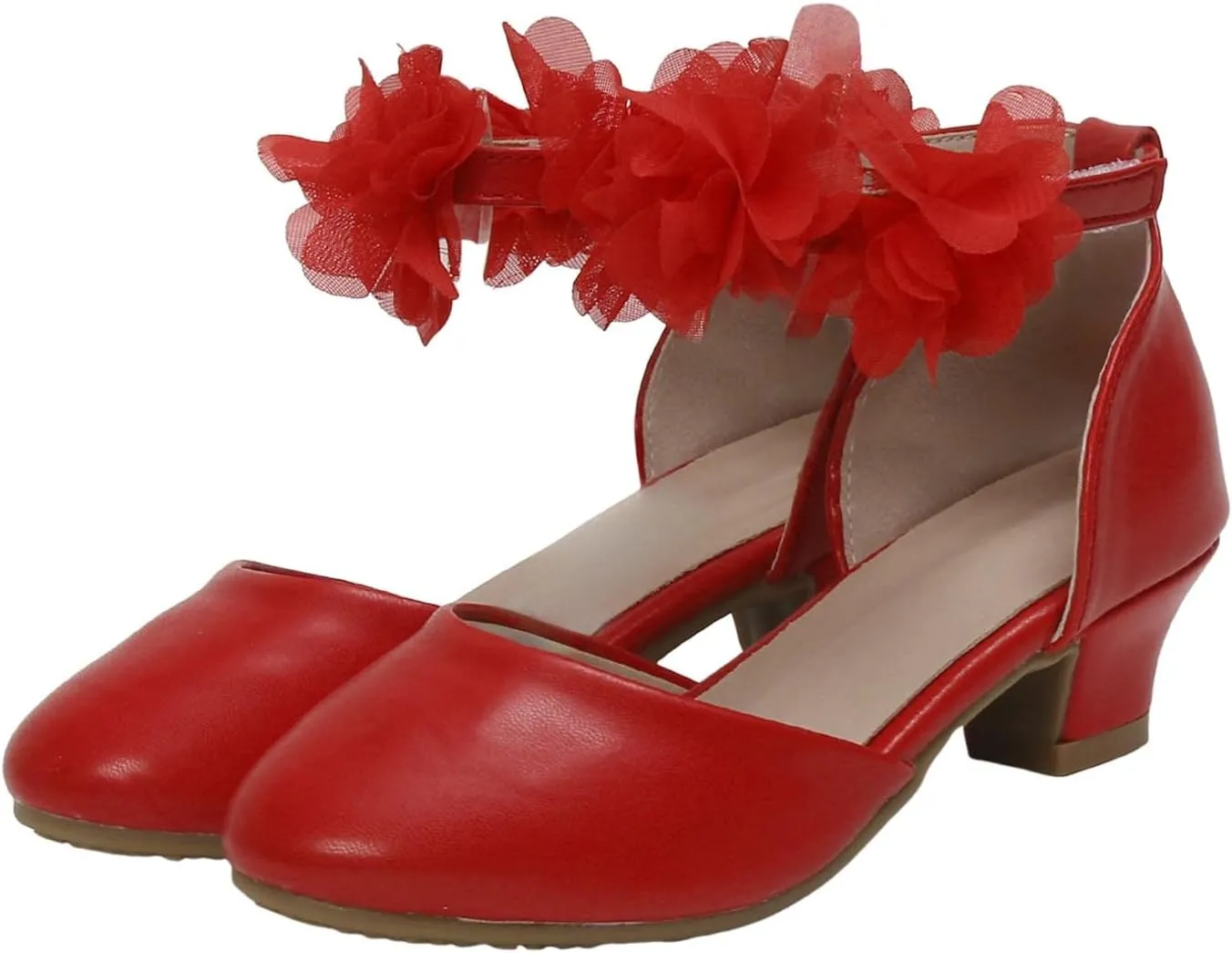 Boys Girls Sandals Girls Silk Flower Princess Shoes Little Girl Closed Toe Hollow High Heels Children Dance Performance Dress Shoes Walking Beach Shower for Boys