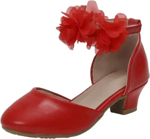 Boys Girls Sandals Girls Silk Flower Princess Shoes Little Girl Closed Toe Hollow High Heels Children Dance Performance Dress Shoes Walking Beach Shower for Boys