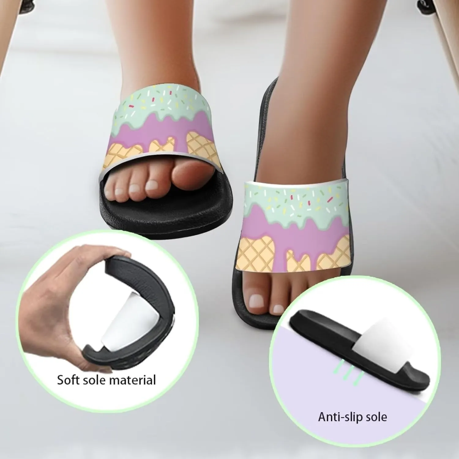 Boys Girls Slide Sandals Non Slip Shower Shoes for Kids Summer Slippers