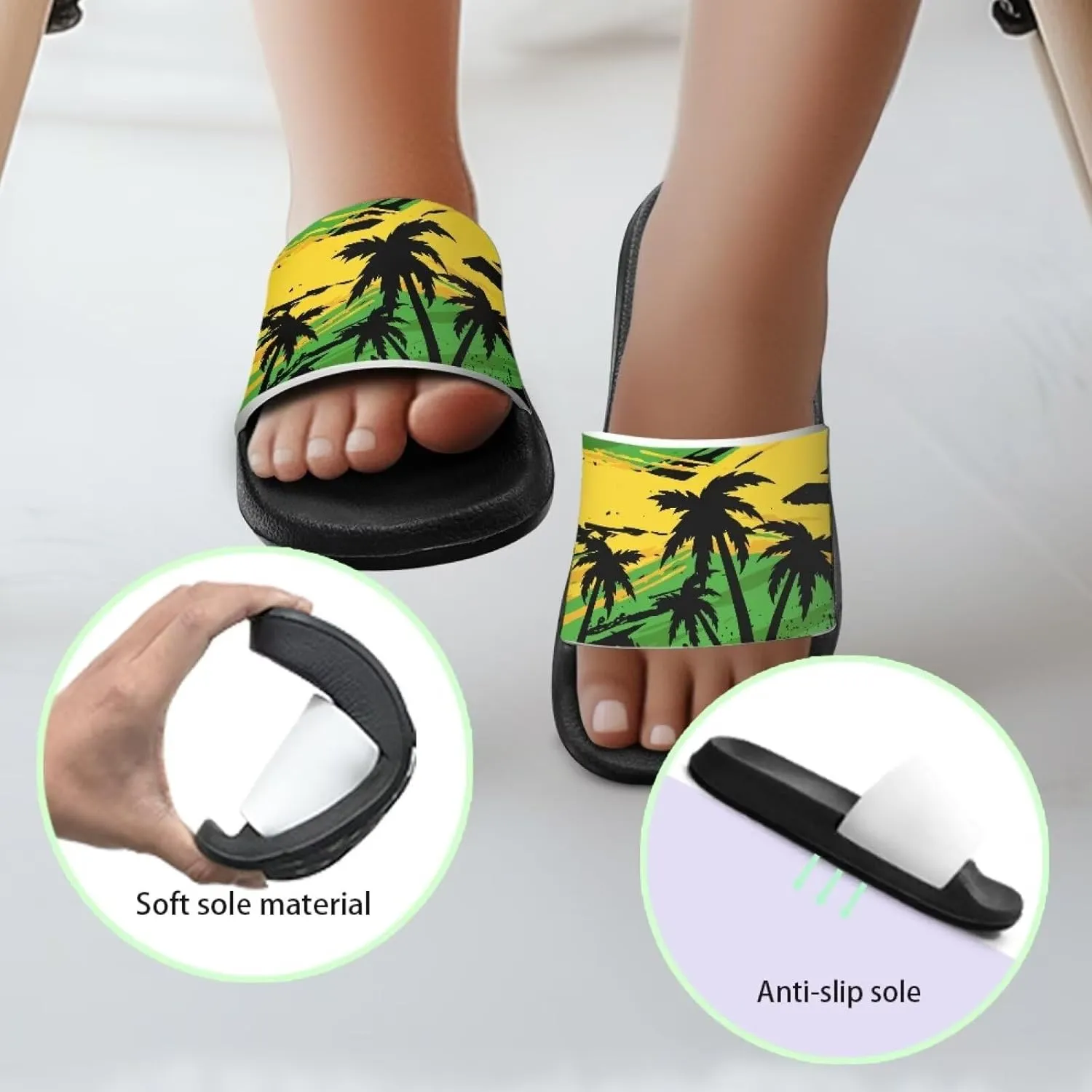 Boys Girls Slides Flag Themed Non-slip Kids Slide Sandals for Beach