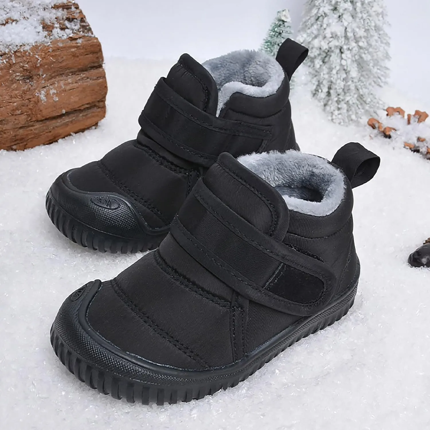 Boys Waterproof Snow Boots Soft Sole Plus Velvet Warm Snow Boots Outdoor Comfortable Winter Shoes