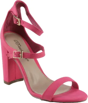 Breckelle's Women's Devie-07 Mary Jane Style Ankle Strap Block High Heel Dress Sandals