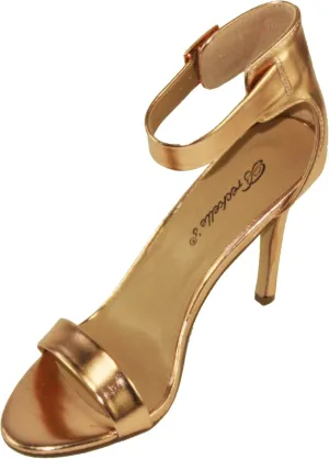 Breckelle's Women's Sydney-41 Adjustable Ankle Cuff High Heel Dress Sandals