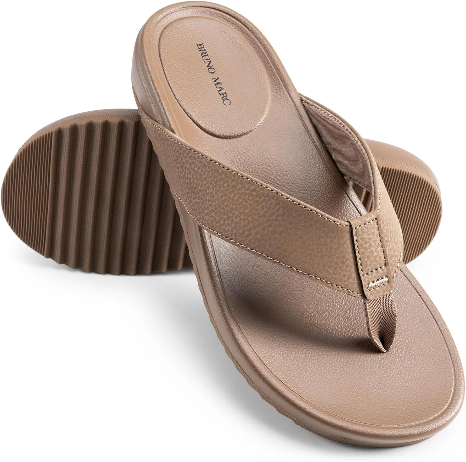 Bruno Marc Men's Flip Flops Thong Sandals Soft Cushion Supportive Footbed Summer Shoes