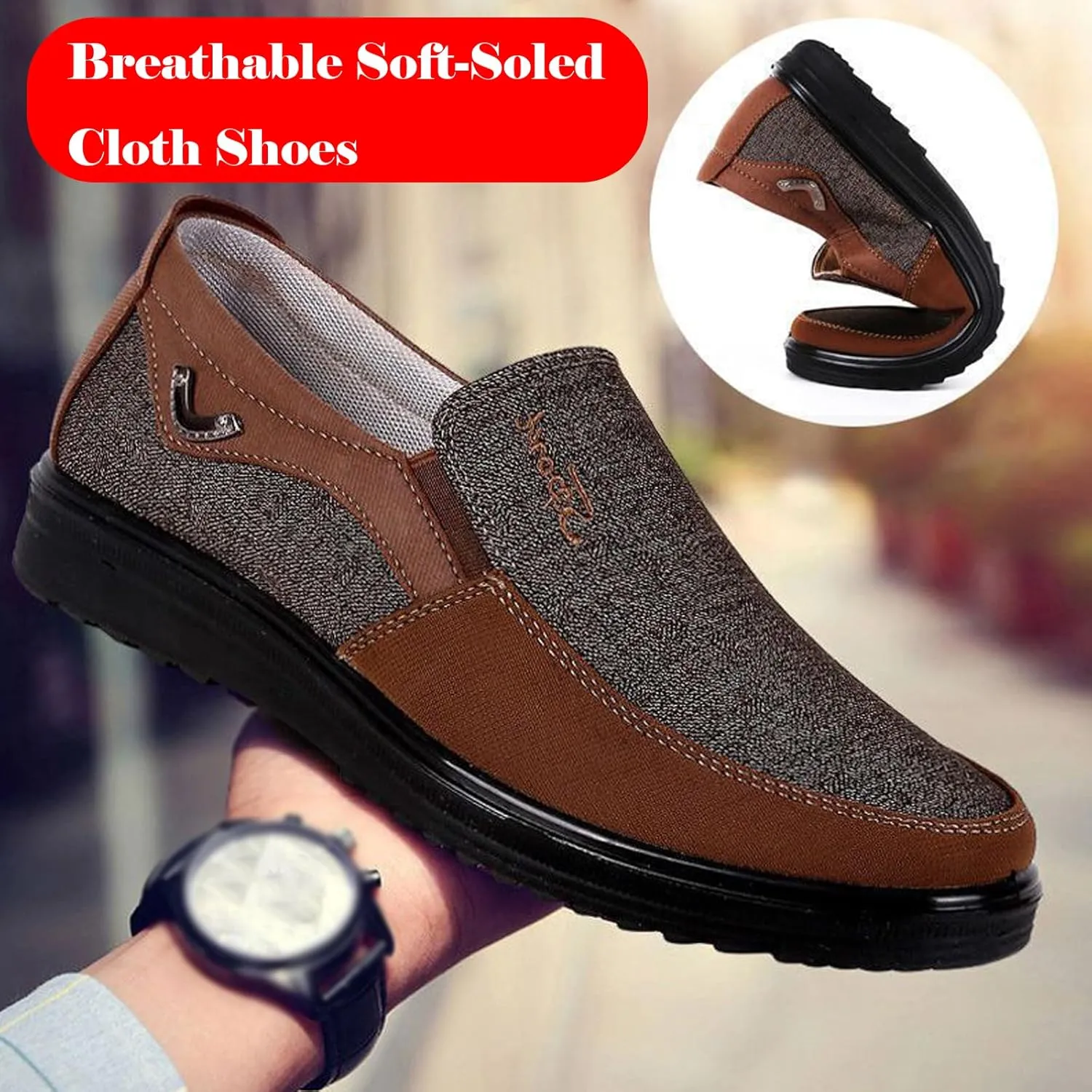 bumuam Men's Shoes Loafers Slip on Loafer Shoes for Men Comfortable Flats Casual Shoes Soft Sneakers Extra Wide Slip on Walking Shoes for Men
